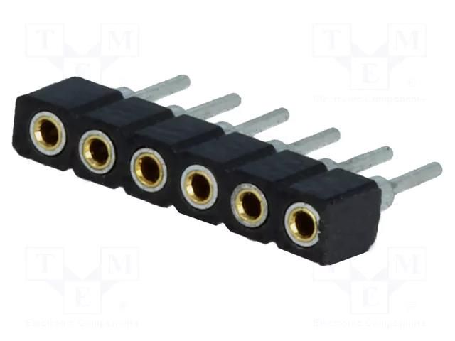 Connector: pin strips; socket; female; PIN: 6; straight; THT; 2mm CONNFLY DS1002-02-1X06BT1F