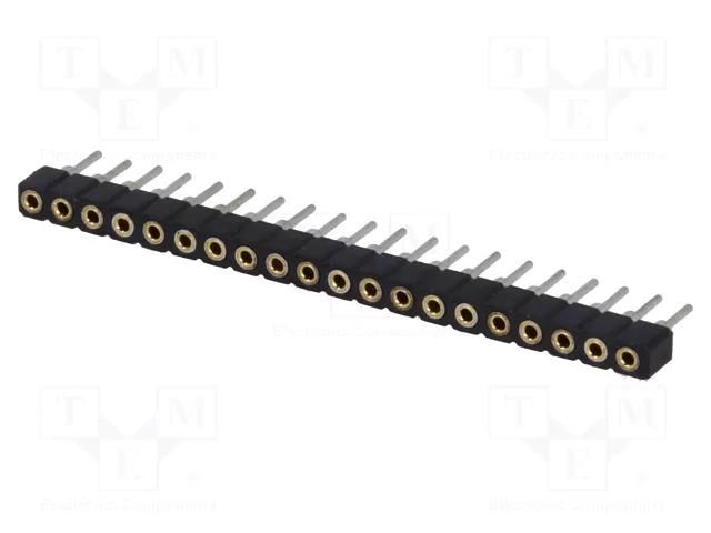 Connector: pin strips; socket; female; PIN: 20; straight; 2mm; THT CONNFLY DS1002-02-1X20BT1F