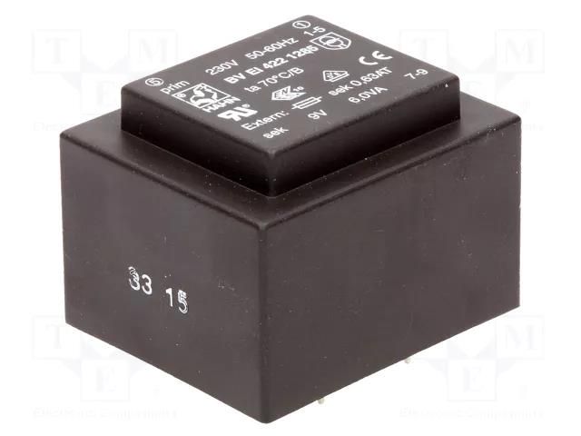 Transformer: encapsulated; 6VA; 230VAC; 9V; 667mA; PCB; BVEI HAHN BVEI4221285