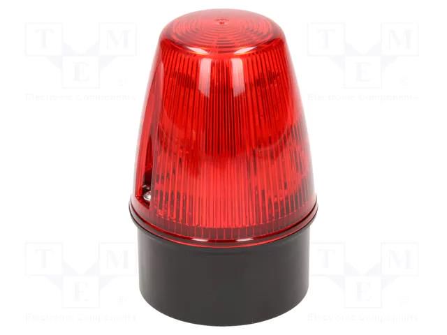 Signaller: lighting; continuous light,blinking light; red; IP65 MOFLASH SIGNALLING LED100-05-02