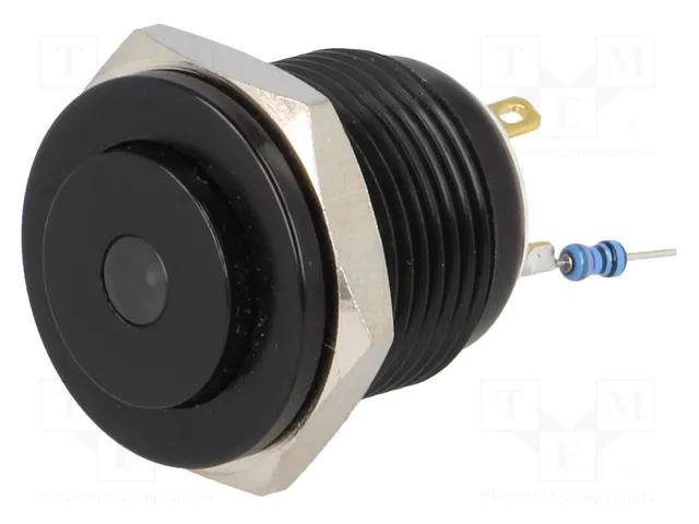 Switch: vandal resistant; Pos: 2; SPST-NO; 2A/36VDC; IP65; OFF-(ON) ONPOW V16-10S-12B-B