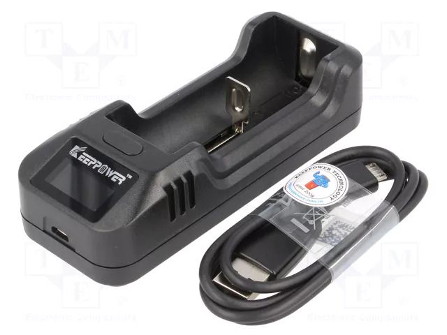 Charger: for rechargeable batteries; Li-Ion; 3.6/3.7V; 1A; 5VDC KEEPPOWER KEEPPOWER-L1