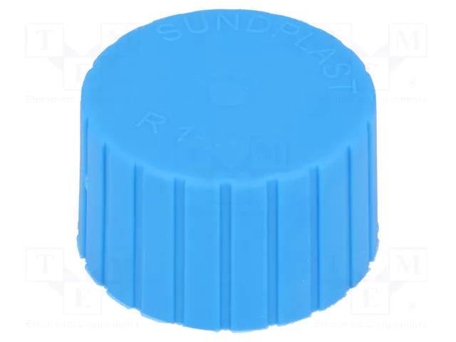 Cap; Body: blue; Øint: 33.2mm; H: 23.1mm; push-in; SafeCAP; round SUNDPLAST MH1