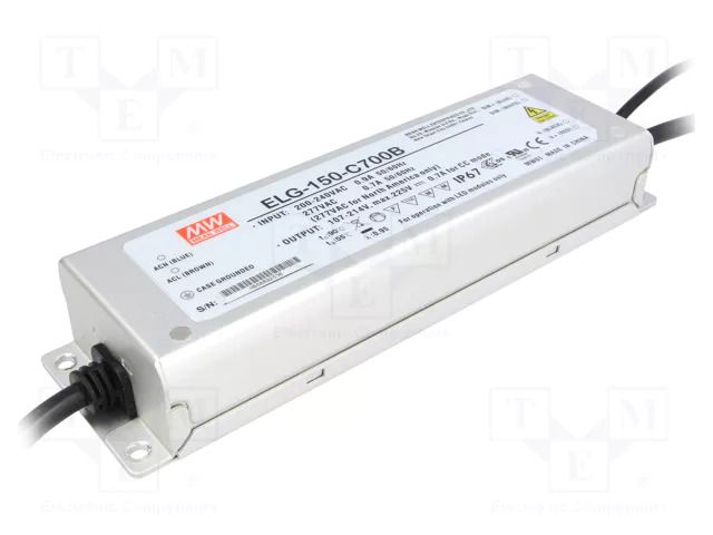 Power supply: switching; LED; 150W; 107÷214VDC; 700mA; 180÷295VAC MEAN WELL ELG-150-C700B