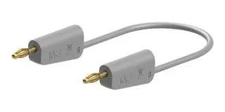 STACKABLE 4MM BANANA PLUG, GREY, 1M 64.1033-10028