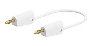 STACKABLE 4MM BANANA PLUG, WHITE, 1M 64.1037-10029