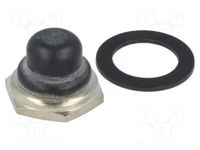 Cap; silicone; Actuator colour: black; 13000X768,13000X778 APEM U589