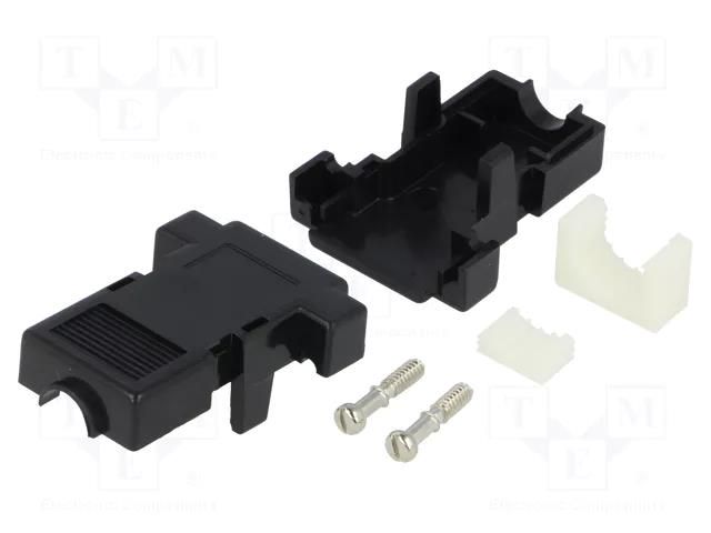 Enclosure for connectors: D-Sub; D-Sub 9pin,D-Sub HD 15pin ENCITECH CCOV09-SN-BK