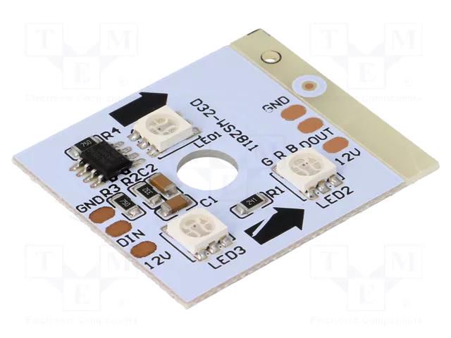 LED; RGB; 150°; No.of diodes: 3; 47mA; 5050,PLCC6; 35x35mm; SMD WORLDSEMI HC-F12V-3535-PCBA