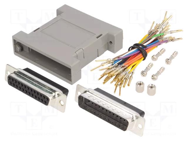 Transition: adapter; D-Sub 25pin male,D-Sub 25pin female ENCITECH GA-2525-MF-LG-K