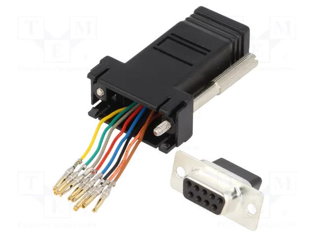 Transition: adapter; D-Sub 9pin female,RJ45 socket ENCITECH DA09-SMJ8-K-RC