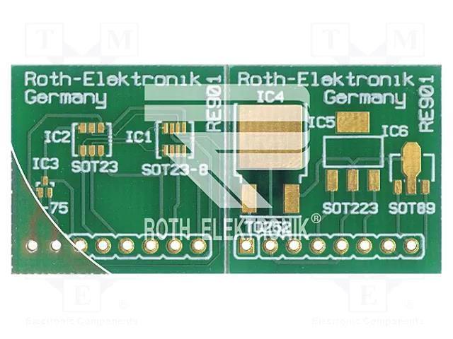 Board: universal; multiadapter; W: 22.8mm; L: 46.72mm ROTH ELEKTRONIK GMBH RE901