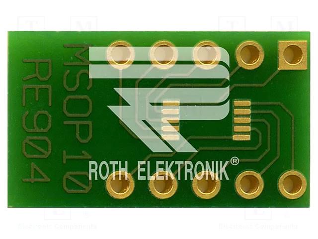 Board: universal; multiadapter; W: 10.4mm; L: 18.1mm; MSOP10 ROTH ELEKTRONIK GMBH RE904