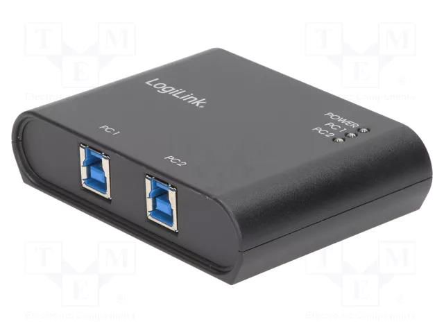 Switch; USB 3.0; black; Input: USB B socket x2; Out: USB A socket LOGILINK UA0216