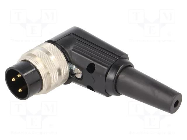 Connector: M16; plug; male; PIN: 3; 5A; 250V; soldering; for cable LUMBERG WSV30