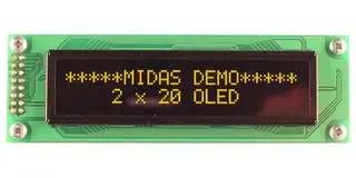 OLED MODULE, COB, 20X2, SPI, 5V MCOB22005A1V-EYS