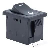 ROCKER SWITCH, SPST, 15A, 125VAC, PANEL R1966ABLKBLKGR