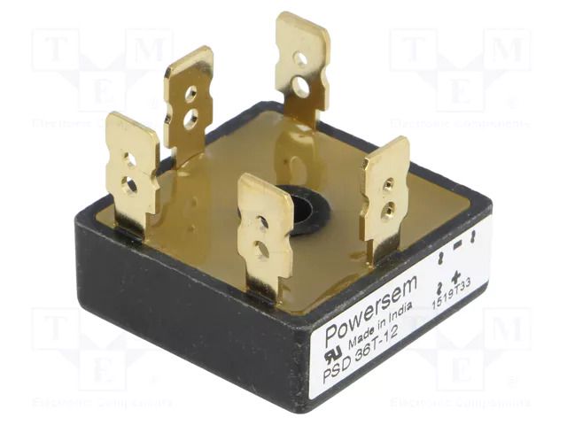 Bridge rectifier: three-phase; Urmax: 1200V; If: 35A; Ifsm: 550A POWERSEM PSD36T/12