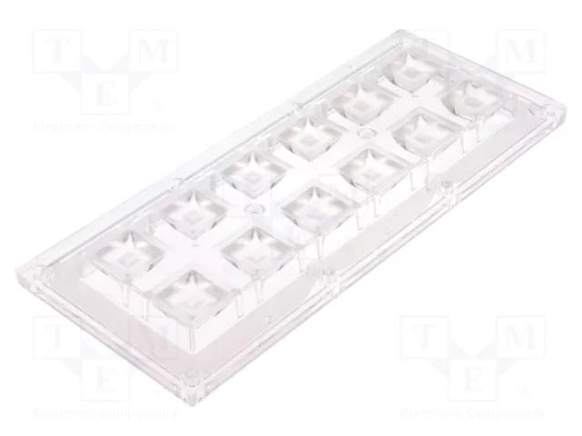 LED lens; rectangular; transparent; 50÷67°; H: 11.4mm LEDIL CS14130