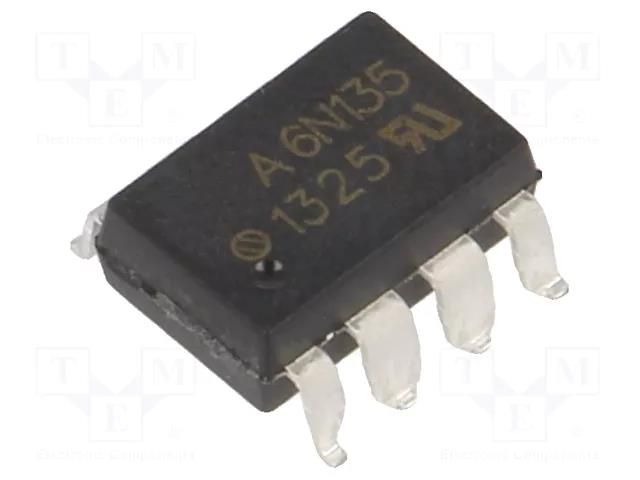 Optocoupler; SMD; Ch: 1; OUT: transistor; 3.75kV; CTR@If: 7-50%@16mA BROADCOM (AVAGO) 6N135-300E