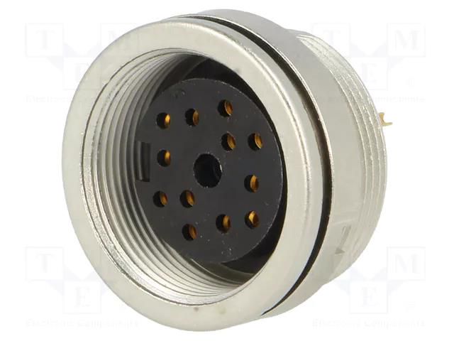 Connector: M16; socket; female; PIN: 12; 3A; 60V; soldering; IP68 LUMBERG 0304-12