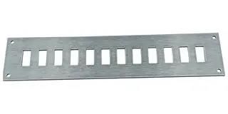 FACE PLATE, 12POS, 205X45X2MM, ALUM FMP-12