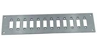 FACE PLATE, 12POS, 205X45X2MM, ALUM FMP-12-SSPF