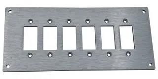 FACE PLATE, 6POS, 145X66X2.5MM, ALUM FSP-6-SSPF