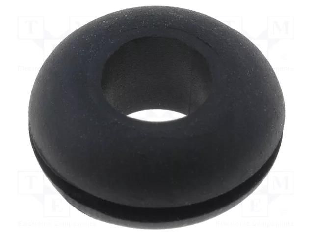 Grommet; Ømount.hole: 7.7mm; Øhole: 4.8mm; black; -40÷135°C; UL94HB ESSENTRA RI-HG-3