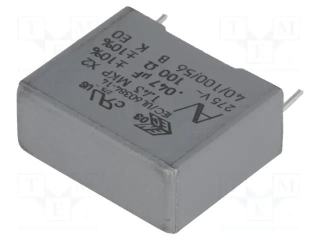 Capacitor: polypropylene; X2; 47nF; 275VAC; 7.5x14.5x18mm; THT KEMET F43KI2470ZA01K