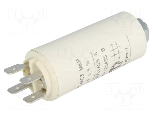 Capacitor: polypropylene; motors, run; 3uF; 470VAC; Ø25x56.5mm KEMET C274AC34300SA0J