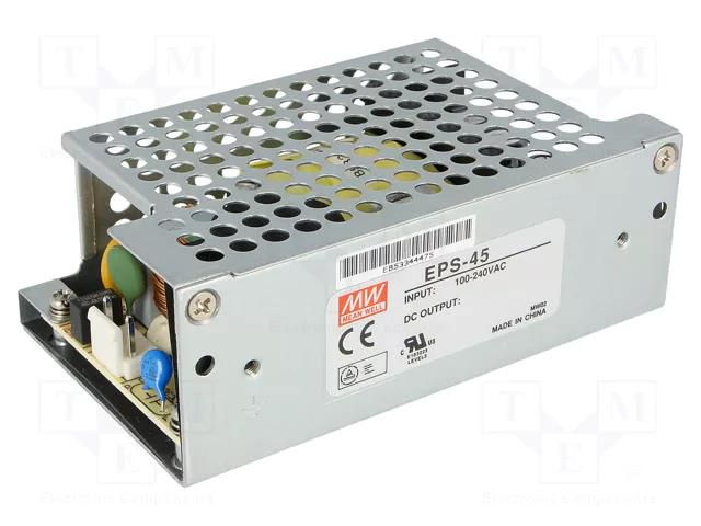 Power supply: switching; open; 45.6W; 120÷370VDC; 85÷264VAC; OUT: 1 MEAN WELL EPS-45-24-C