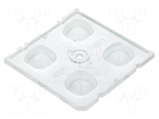 LED lens; square; transparent; H: 7.85mm; Body dim: 50x50mm LEDIL C13499