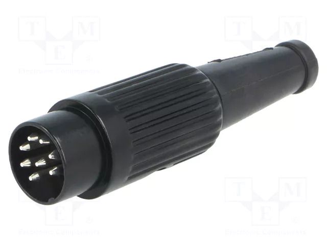 Connector: DIN; plug; male; PIN: 8; 270°; straight; for cable; 34V; 2A DELTRON 611-0800