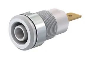 4MM BANANA JACK, PANEL MOUNT, 32 A, 1 KV, GOLD PLATED CONTACTS, WHITE 40AH1765 23.3060-29