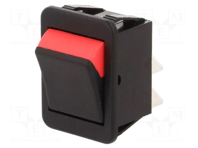 ROCKER; DPST; Pos: 2; ON-OFF; 16A/250VAC; black-red; none; 1350 BULGIN AE-C1350XBAAA