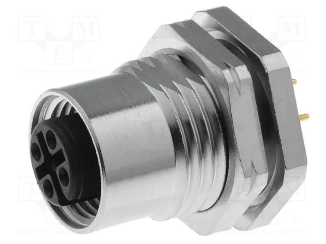 Connector: M12; socket; PIN: 4; female; THT; Type: with mounting nut LUMBERG AUTOMATION RKHL4/S5.5