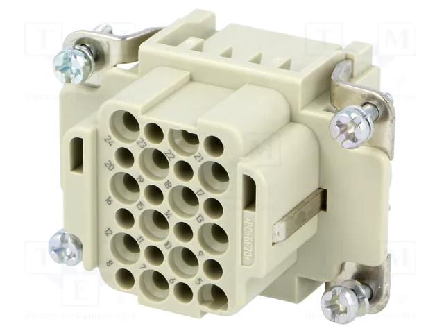 Connector: HDC; contact insert; female; 10A; 250V; Han® DD; PIN: 24 HARTING 09160243101