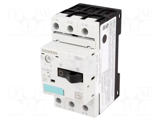 Motor breaker; 3kW; 220÷690VAC; for DIN rail mounting SIEMENS 3RV1011-1HA10