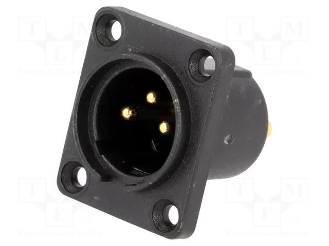 Connector: XLR; socket; male; 5A; PIN: 3; sealed; soldering; 19x24mm CLIFF CP30060