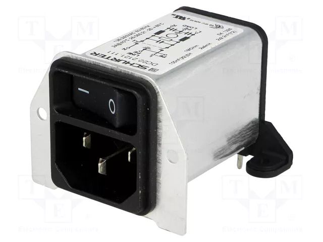 Connector: AC supply; socket; male; 2A; 250VAC; C14 (E); IEC 60320 SCHURTER DC22.2121.111