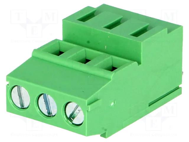 PCB terminal block; angled 90°; 5mm; ways: 3; on PCBs; 2.5mm2; 24A DEGSON ELECTRONICS DG500H-5.0-03P-14