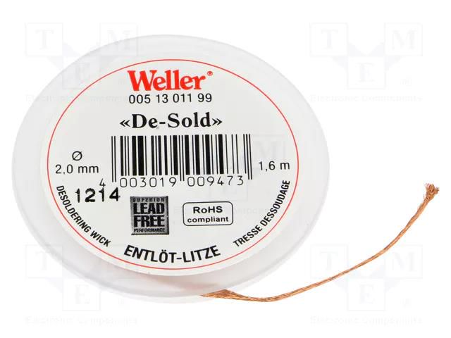 Tape: desoldering; W: 2mm; L: 1.6m WELLER WEL.DESOLD-2.0/1.6