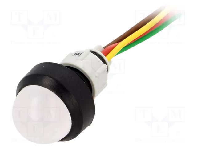 Indicator: LED; prominent; red/green/yellow; 24VDC; 24VAC; Ø13mm POLAM-ELTA LRGY-D20-24AC/DCWK