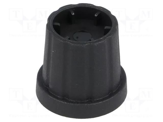 Knob; with flange; plastic; Øshaft: 6mm; Ø16.5x19.2mm; black CLIFF K21-6D