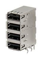 USB STACKED CONN, R/A, 2.0 A RCPT, 4PORT SS-52100-004