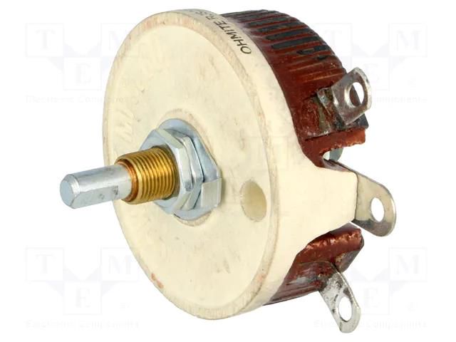 Potentiometer: shaft; single turn; 2Ω; 50W; 6.35mm; Shaft: D spring OHMITE RJS2R0E