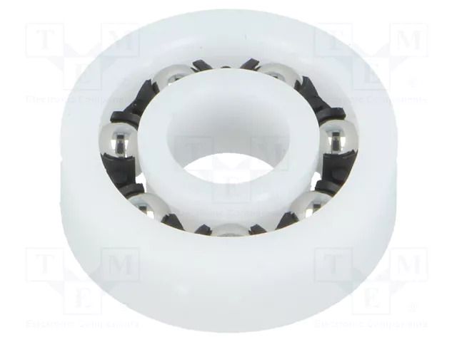 Bearing: ball; Øint: 8mm; Øout: 22mm; W: 7mm; Cage: polyamide IGUS BB-608-B180-10-ES