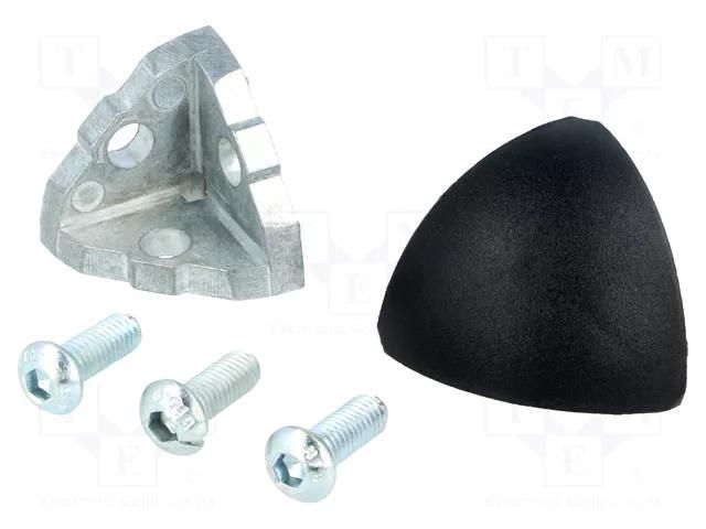 Angle bracket; for profiles; Width of the groove: 6mm; aluminium FATH FA-093WE302N06S02