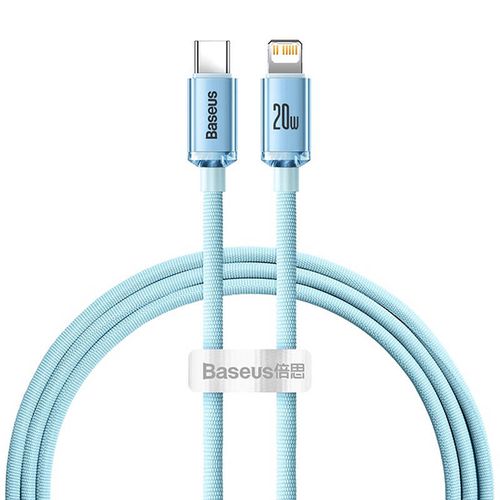 Kabel USB-C do iP Baseus Crystal Shine,  20W, 1.2m (niebieski), Baseus CAJY001303